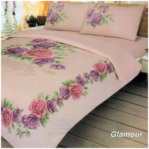Двуспальное постельное белье "GLAMOUR" (персиковый)