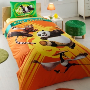 Детское постельное белье TAC  KUNG FU PANDA KICK SPLOSION двухсторонний артикул 20-1024