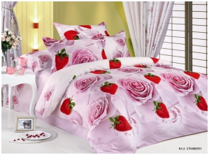 Двуспальное постельное белье MILK STRAWBERRY
