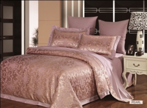 Двуспальное постельное белье Arya  Majestic с жаккардовой вышивкой PEARL артикул 400-87488
