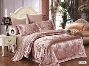 Двуспальное постельное белье Arya  Majestic с жаккардовой вышивкой KAREN  артикул 400-87492
