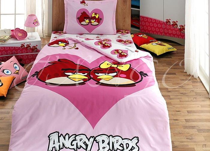 Постельное бельё Детское белье Angry Birds  Код 529  Пододеяльник (х1) / 160X220   Простынь (х1) / 160X240  Наволочка (х1) / 50X70 ab02 3154