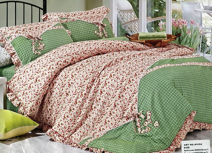Постельное бельё Provence  c апликацией  код 417<br/ > Пододеяльник (X1) / 200X230  Простыня (X1) / 250X250  Наволочка (X2) / 50X70 csv007-3