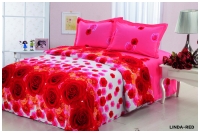 Двуспальное постельное белье DAILY LINDA RED  артикул 100-479