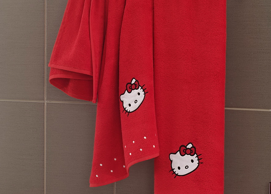Набор детский HelloKitty  Код 564  Полотенце махровое-бамбук  Размер: 140х70*1шт  Размер: 90х50*1шт plt102-2