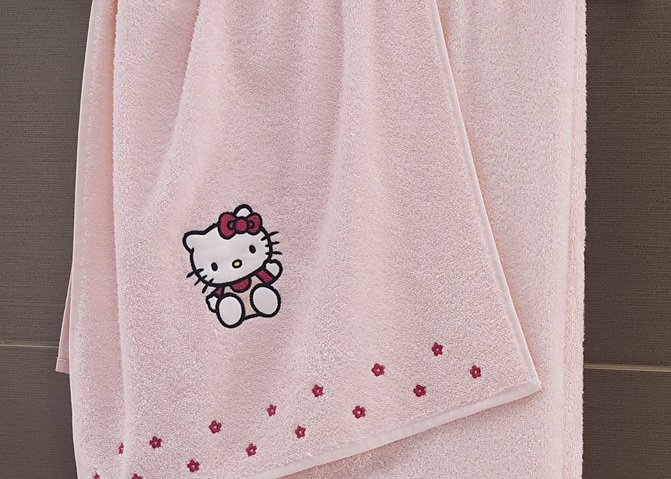 Набор детский HelloKitty  Код 564  Полотенце махровое-хлопок  Размер: 140х70*1шт  Размер: 90х50*1шт plt102-6