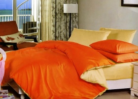 Постельное бельё Двухцветный сатин  Наволочки в цвет простыни  Код 215  Пододеяльник (X1) / 200X220  Простыня (X1) / 240X240  Наволочка (X2) / 46X76 cs758-18